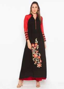 Beige Georgette Embroidered Kurta Palazzo Set Party Wear -Mahra Clothing Shop beige georgette embroidered kurta palazzo set krsmnc2058 u