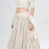 Beige Georgette Thread And Sequins Umbrella Lehenga Party Wear
