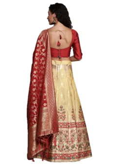 Beige Silk Weaving Work A Line Lehenga Festive Wear -Mahra Clothing Shop beige silk weaving work a line lehenga ghsstsktgrm17434 b