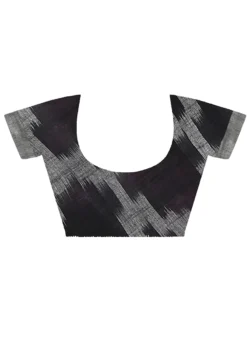 Black And Baby Pink Blended Cotton Sari After Six Wear