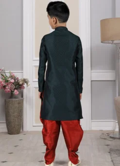 Black Art Silk Embroidered Kurta Pyjama Party Wear -Mahra Clothing Shop black art silk embroidered kurta pyjama kdmrg12049 b