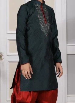 Black Art Silk Embroidered Kurta Pyjama Party Wear