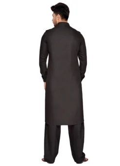 Black Art Silk Pathani Set -Mahra Clothing Shop black art silk pathani set kpmrg1563 b