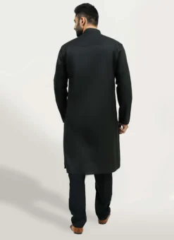 Black Blended Cotton Kurta Pyjama Festive Wear -Mahra Clothing Shop black blended cotton kurta pyjama kpdsal24ba b
