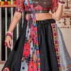 Black Blended Cotton Kutch Work Chaniya Choli Festive Wear