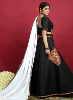 Black Blended Kutch N Mirror Work Chaniya Choli Festive Wear -Mahra Clothing Shop black blended kutch n mirror work chaniya choli ghsom2776 b