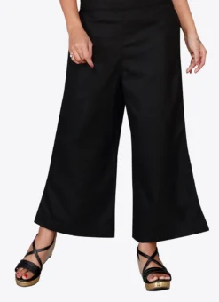 Black Cotton Culottes After Six Wear -Mahra Clothing Shop black cotton culottes wbcul0012b u