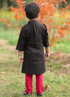 Black Cotton Gota Work Kurta Pyjama Party Wear -Mahra Clothing Shop black cotton gota work kurta pyjama kdbjhavmb21 b