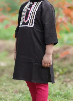 Black Cotton Gota Work Kurta Pyjama Party Wear