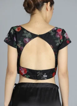 Black Digital Printed Organza Blouse Festive Wear -Mahra Clothing Shop black digital printed organza blouse BLBS02209590 b