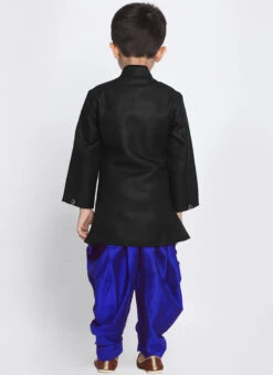 Black Dupion Silk Indowestern Sherwani Wedding Wear -Mahra Clothing Shop black dupion silk indowestern sherwani kdbdmf855bkrb b