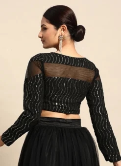 Black Embroidered Blouse Festive Wear -Mahra Clothing Shop black embroidered blouse BLBS02305178 b