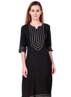 Black Kurta Palazzo Set After Six Wear -Mahra Clothing Shop black embroidered indo western suit iwsudmf178 b