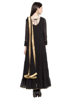 Black Georgette Ankle Length Anarkali Suit Party Wear -Mahra Clothing Shop black georgette ankle length anarkali suit slmnc1658 b