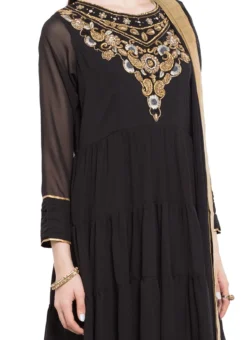 Black Georgette Ankle Length Anarkali Suit Party Wear