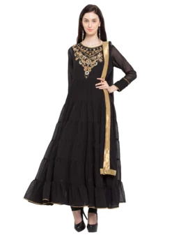Black Georgette Ankle Length Anarkali Suit Party Wear -Mahra Clothing Shop black georgette ankle length anarkali suit slmnc1658 u