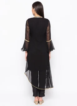 Black Georgette Embroidered Kurta Straight Pant Set After Six Wear -Mahra Clothing Shop black georgette embroidered kurta straight pant set krsmnc1988ks b