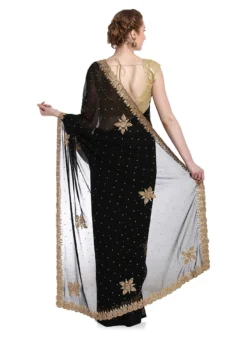Black Georgette Hand Work Saree Party Wear 7 Black Georgette Hand Work Saree Party Wear -Mahra Clothing Shop black georgette hand work saree sagkcpz13 b