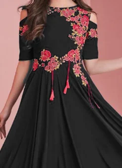 Black Georgette Salwar Set Work Wear