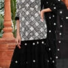Black Georgettte Embroidered A Line Lehenga Festive Wear