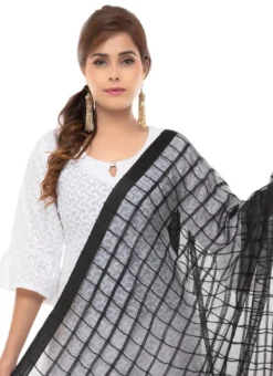 Black Kota Cotton Dupatta Festive Wear -Mahra Clothing Shop black kota cotton dupatta dpdmfmfd037 b