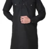 Black Linen Cotton Pathani Set