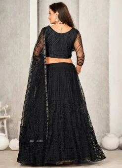 Black Net Embroidered Umbrella Lehenga Party Wear -Mahra Clothing Shop black net embroidered umbrella lehenga ghsprt16928 b