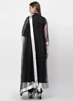 Black Net Patch Work Anarkali Suit Work Wear -Mahra Clothing Shop black net patch work anarkali suit sldmf7480bk b