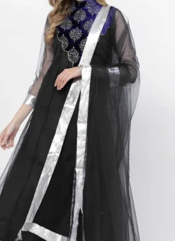 Black Net Patch Work Anarkali Suit Work Wear