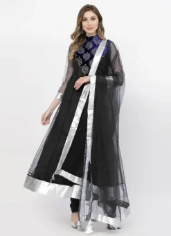 Black Net Patch Work Anarkali Suit Work Wear -Mahra Clothing Shop black net patch work anarkali suit sldmf7480bk u