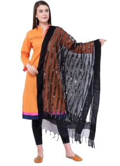Black Organza Cotton Gota Patti Work Dupatta Festive Wear -Mahra Clothing Shop black organza cotton gota patti work dupatta dpdmfmfd021 u