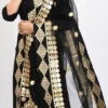 Black Organza Cotton Gota Work Dupatta Work Wear