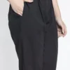 Black Rayon Straight Pant Work Wear