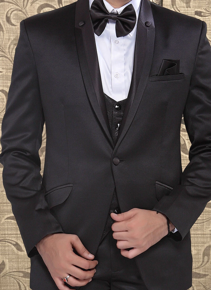 Black Satin Suit 1 Black Satin Suit