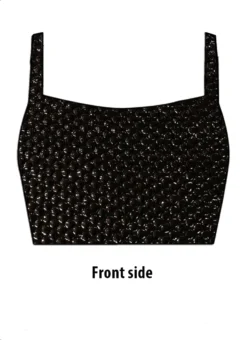 Black Sequins Embroidered Georgette Blouse Party Wear -Mahra Clothing Shop black sequins embroidered georgette blouse BLBS02207352 u