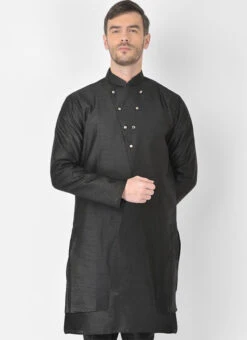 Black Textured Dupion Silk Nehru Jacket -Mahra Clothing Shop black textured dupion silk nehru jacket jkdmk4990 b