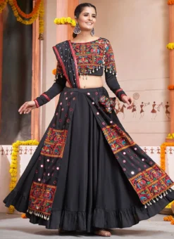 Black Viscose Kutch Work Chaniya Choli Festive Wear -Mahra Clothing Shop black viscose kutch work chaniya choli ghsacw8921 u