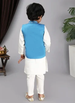 Blue Art Silk Sequins Bandi Set Party Wear -Mahra Clothing Shop blue art silk sequins bandi set kdbdsof1127 b