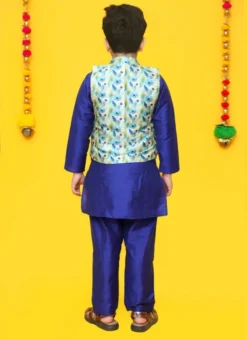 Blue Cotton Silk Bandi Set Party Wear -Mahra Clothing Shop blue cotton silk bandi set kdbfnfcb052 b