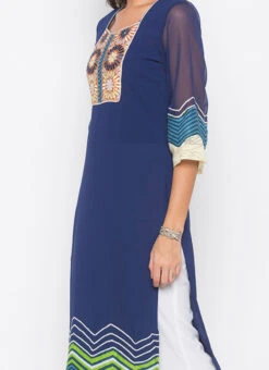 Blue Crepe Palazzo Set Party Wear