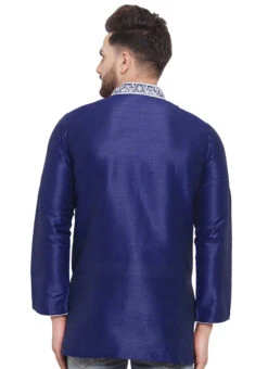 Blue Dupion Silk Kurta -Mahra Clothing Shop blue dupion silk kurta kudmf729nb b