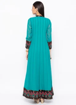 Blue Georgette Embroidered Kurta Churidar Set After Six Wear -Mahra Clothing Shop blue georgette embroidered kurta churidar set krsmnc2051ks b