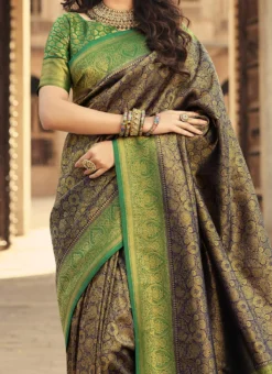 Blue Kanjeevaram Silk Weaving Work Saree Festive Wear