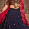 Blue Viscose Rayon Kutch And Mirror Work Chaniya Choli Festive Wear