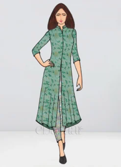 Ethnovog Straight Pant Suit Party Wear -Mahra Clothing Shop bollywood vogue custom made straight pant suit IWBV01903875 b