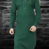 Bottle Green Cotton Pathani Set Festive Wear