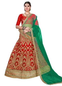 Bright Red Net Embroidered A Line Lehenga Wedding Wear -Mahra Clothing Shop bright red net embroidered a line lehenga ghsssitakr728704 u