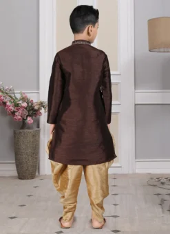 Brown Art Silk Embroidered Kurta Pyjama Party Wear -Mahra Clothing Shop brown art silk embroidered kurta pyjama kdmrg12045 b