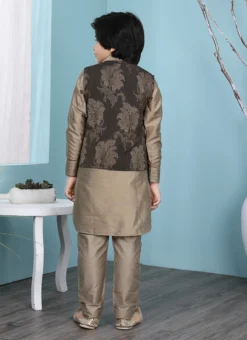 Brown Cotton Silk Jacquard Bandi Set -Mahra Clothing Shop brown cotton silk jacquard bandi set kbdmncjkp032 b