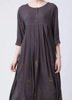 Chocolate Brown Georgette Kurta Straight Pant Set Work Wear